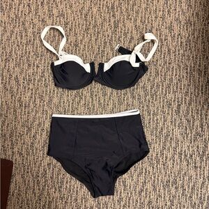 Black and White Bikini Set